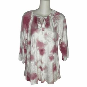 Lularoe Debra Peasant top Pink tiedye